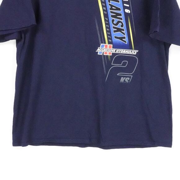 Craig Dollansky Shirt Mens 2XL Blue Aggressive Hydraulics Racing Sprint Car Tee - Picture 7 of 13